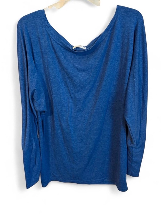 Poetsky Tops - Women's Blue Long-Sleeve Boatneck Top